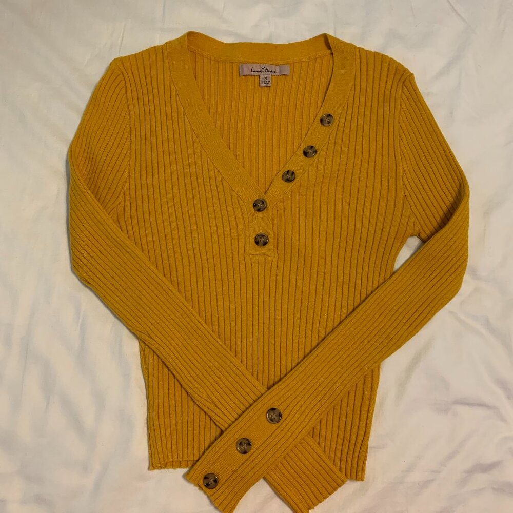Lane Tree Mustard/Dark Yellow Sweater Top Sz S